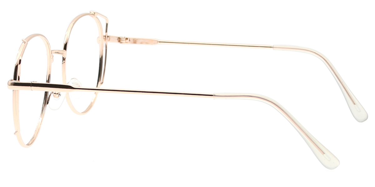 Golden Cat Eye Unique Metal Eyeglasses