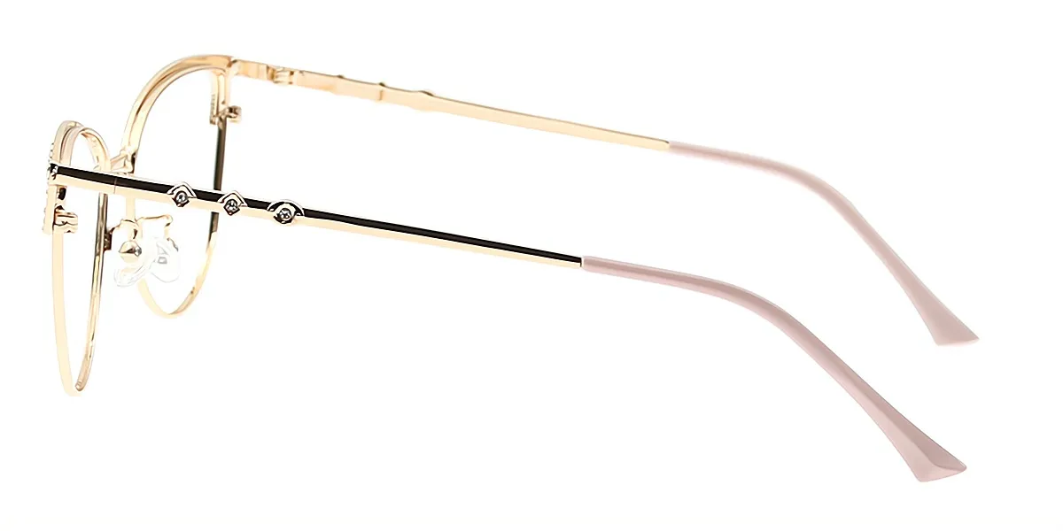 Pink Cat Eye Refined Metal Eyeglasses