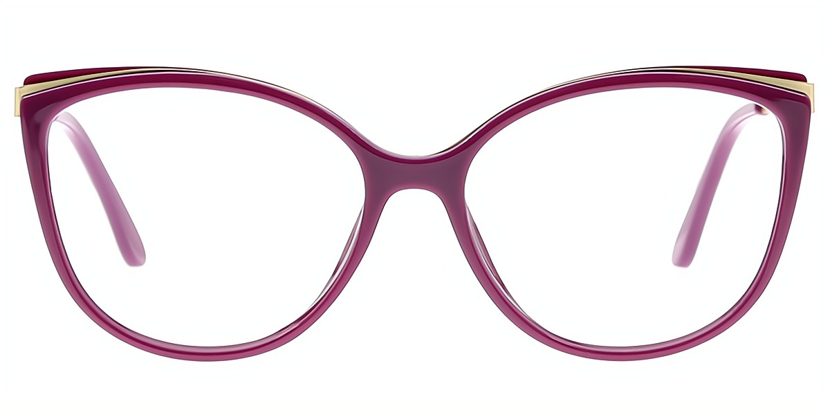 Purple Cat Eye Modish Mixed Materials Eyeglasses