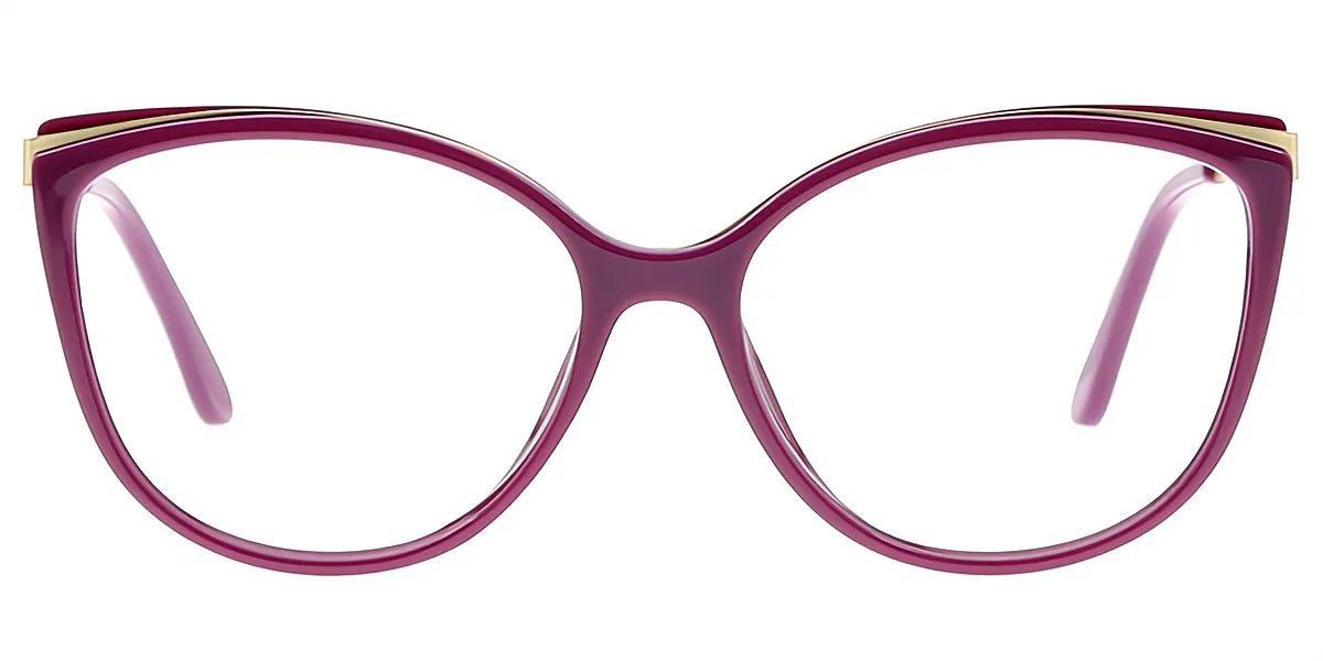 Purple Cat Eye Modish Mixed Materials Eyeglasses