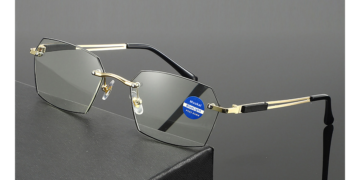 Golden Rectangle Chic Metal Eyeglasses