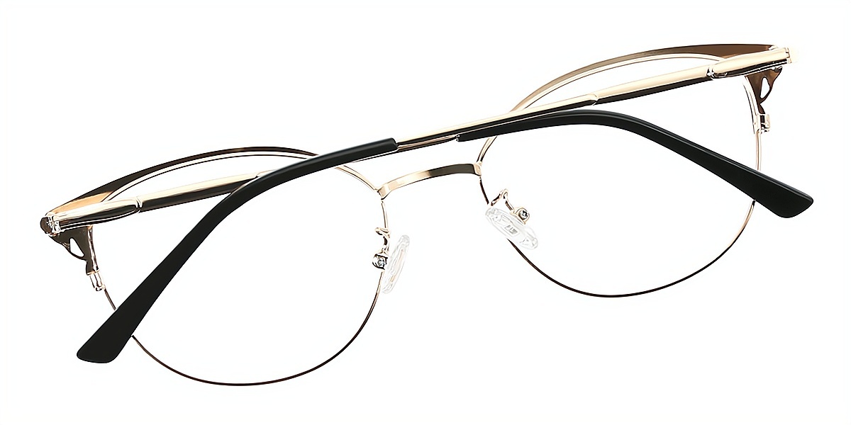 Black Cat Eye Exquisite Metal Eyeglasses