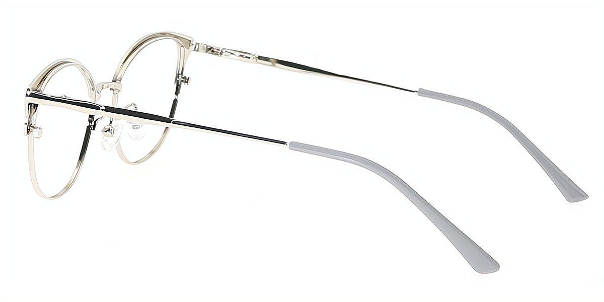 Blue Cat Eye Exquisite Metal Eyeglasses