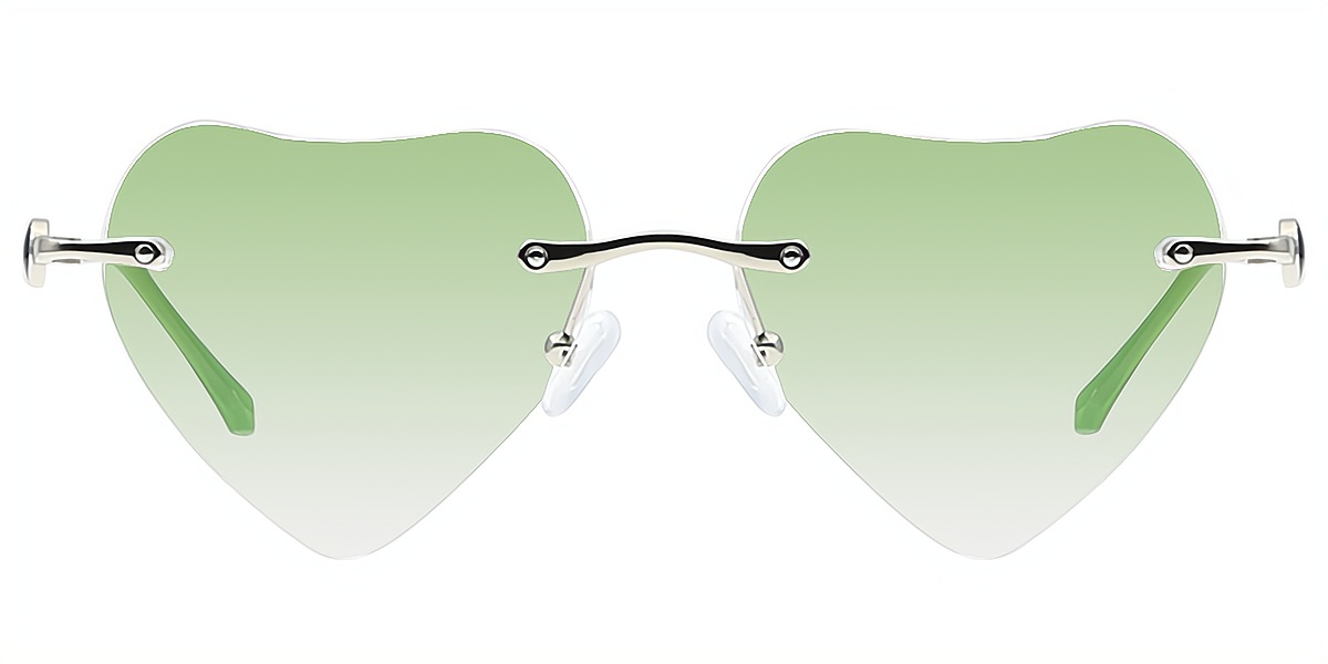 Green Oval Refined Metal Eyeglasses