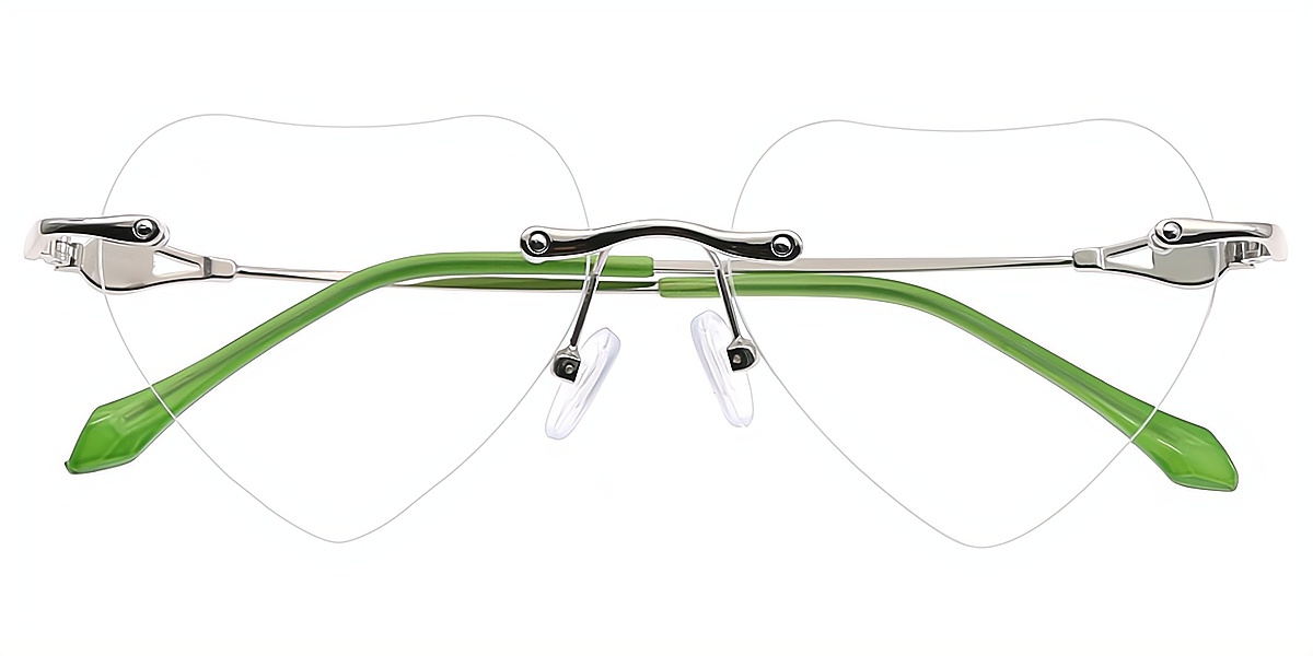 Green Oval Refined Metal Eyeglasses
