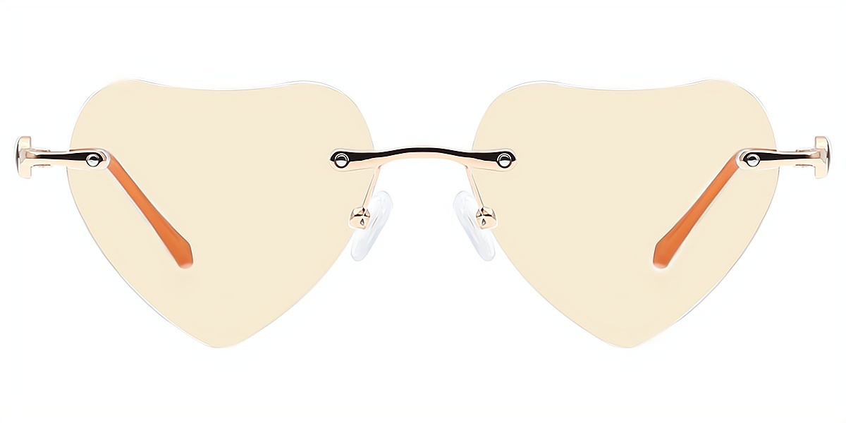 Orange Oval Refined Metal Eyeglasses