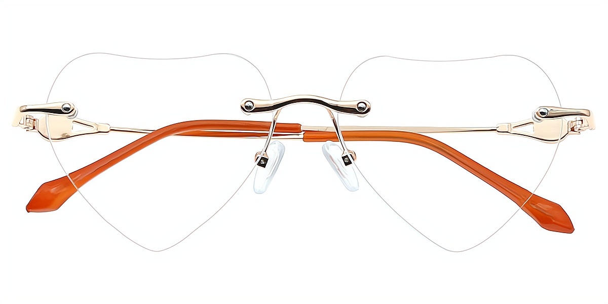 Orange Oval Refined Metal Eyeglasses