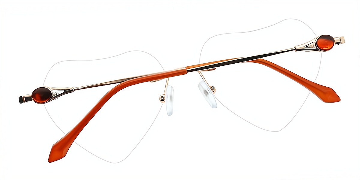 Orange Oval Refined Metal Eyeglasses