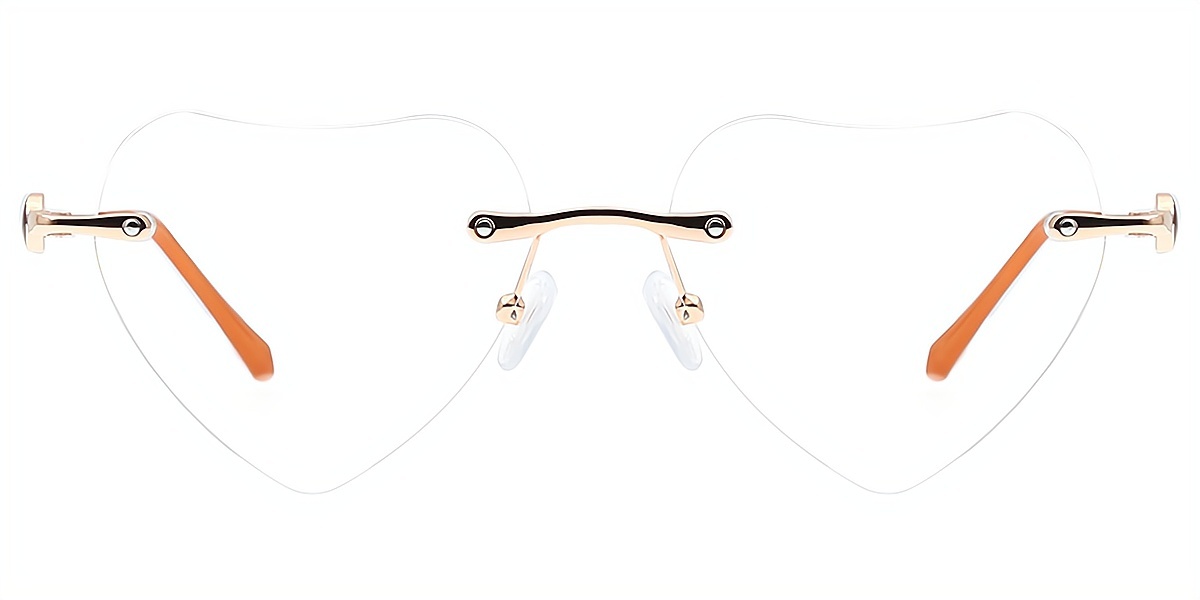 Orange Oval Refined Metal Eyeglasses