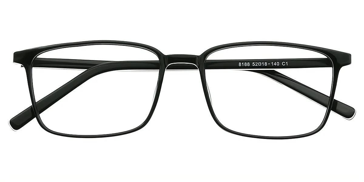 Black Rectangle Classic TR90 Eyeglasses