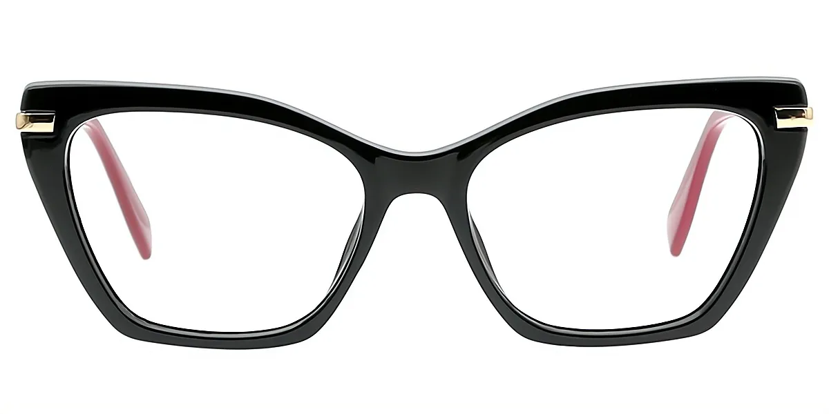 Black Cat Eye Modish Mixed Materials Eyeglasses