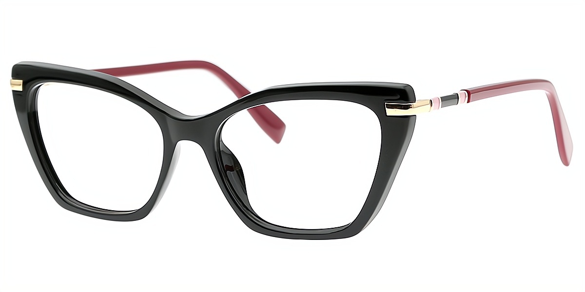 Black Cat Eye Modish Mixed Materials Eyeglasses