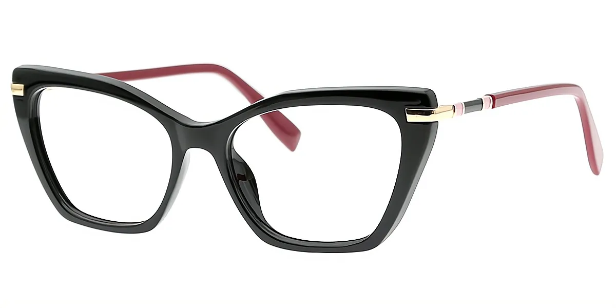 Black Cat Eye Modish Mixed Materials Eyeglasses