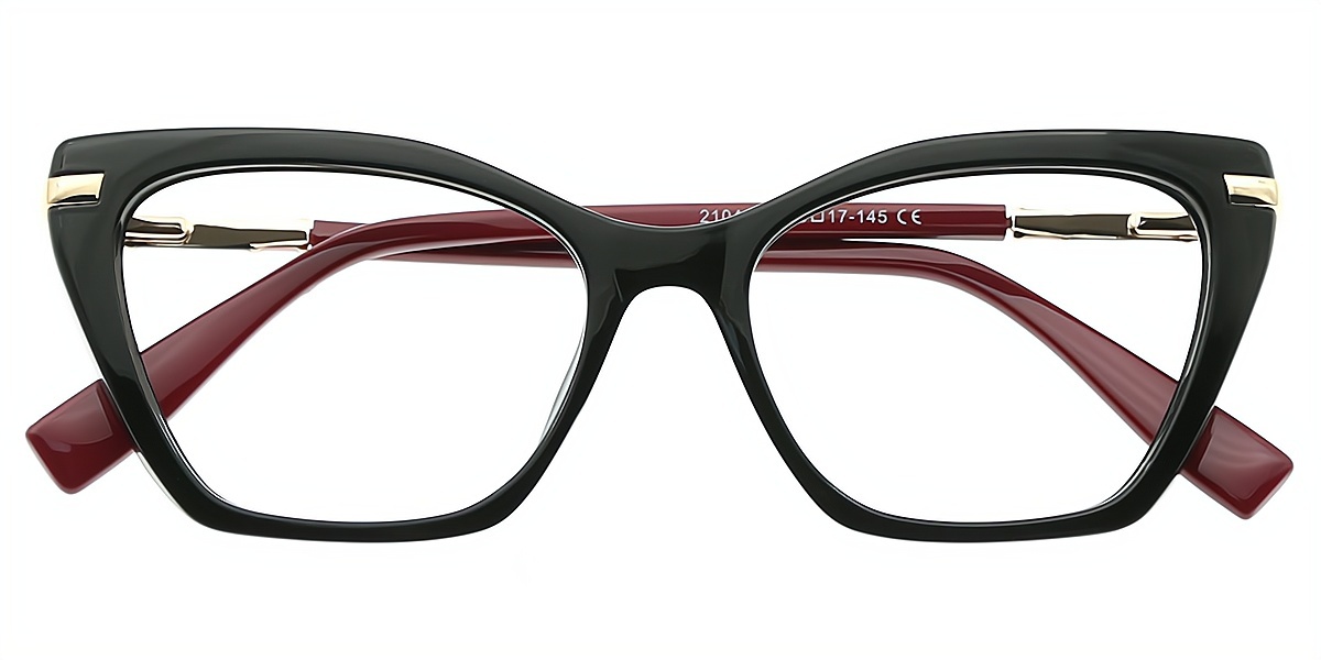 Black Cat Eye Modish Mixed Materials Eyeglasses