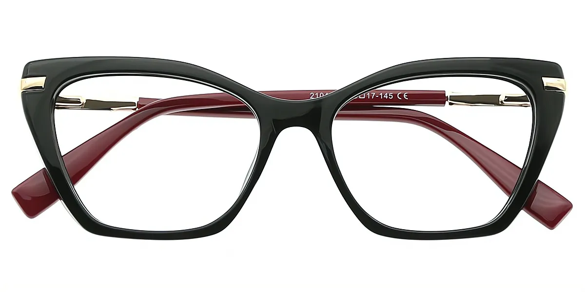Black Cat Eye Modish Mixed Materials Eyeglasses
