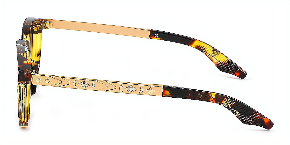 Tortoise Oval Retro Mixed Materials Eyeglasses