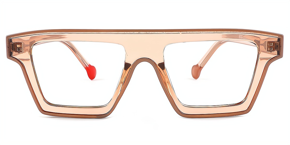 Brown Geometric Oversized TR90 Eyeglasses