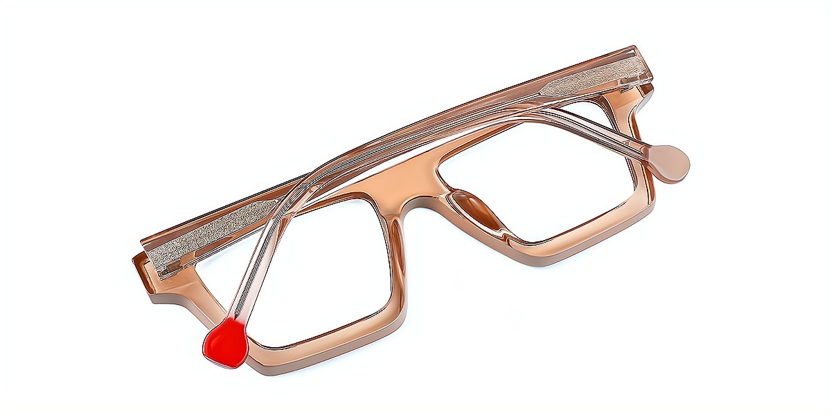 Brown Geometric Oversized TR90 Eyeglasses