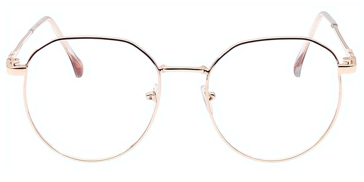 Pink Oval Simple Metal Eyeglasses