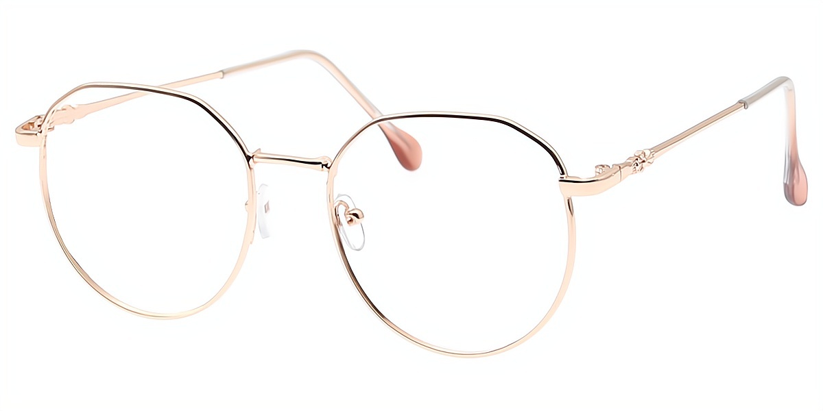 Pink Oval Simple Metal Eyeglasses