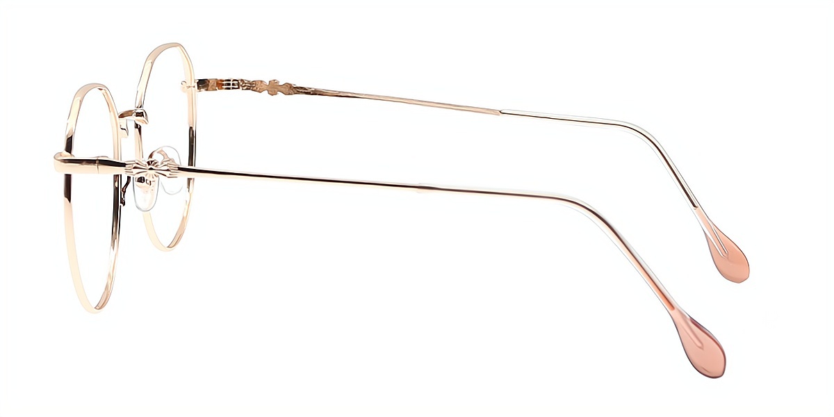 Pink Oval Simple Metal Eyeglasses