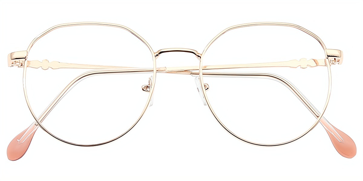 Pink Oval Simple Metal Eyeglasses