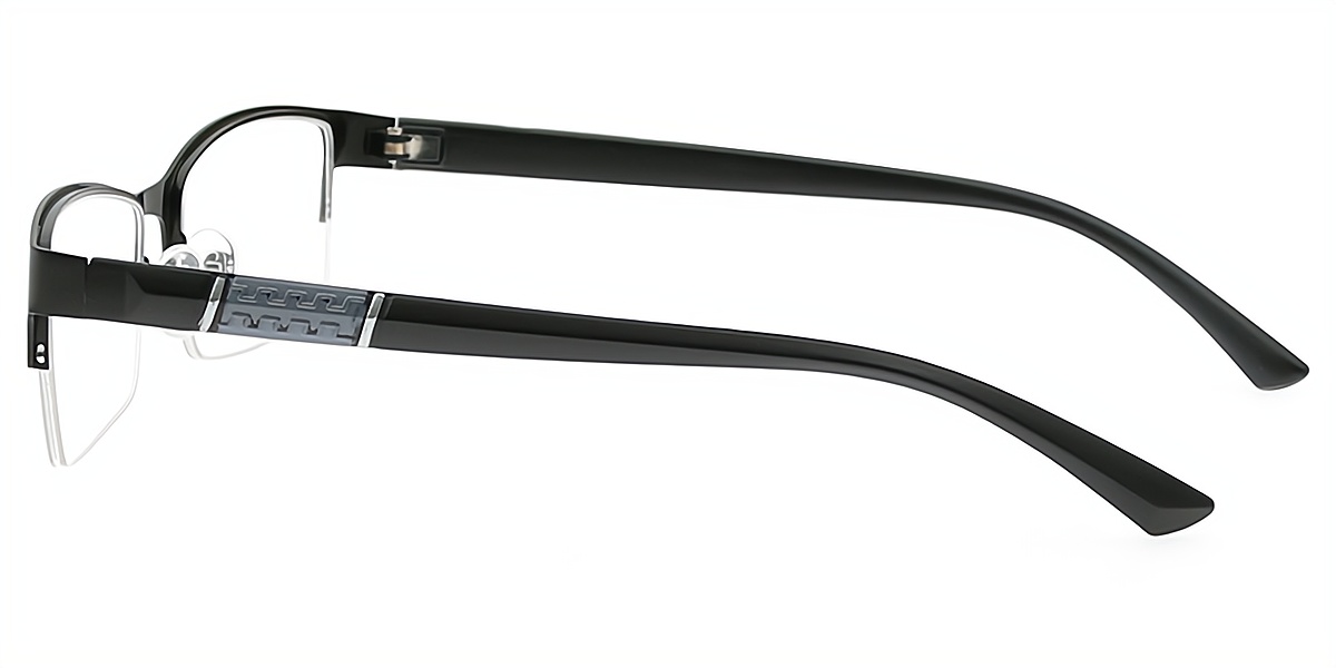 Gates Gray Rectangle Simple Metal Eyeglasses | Muukal.com