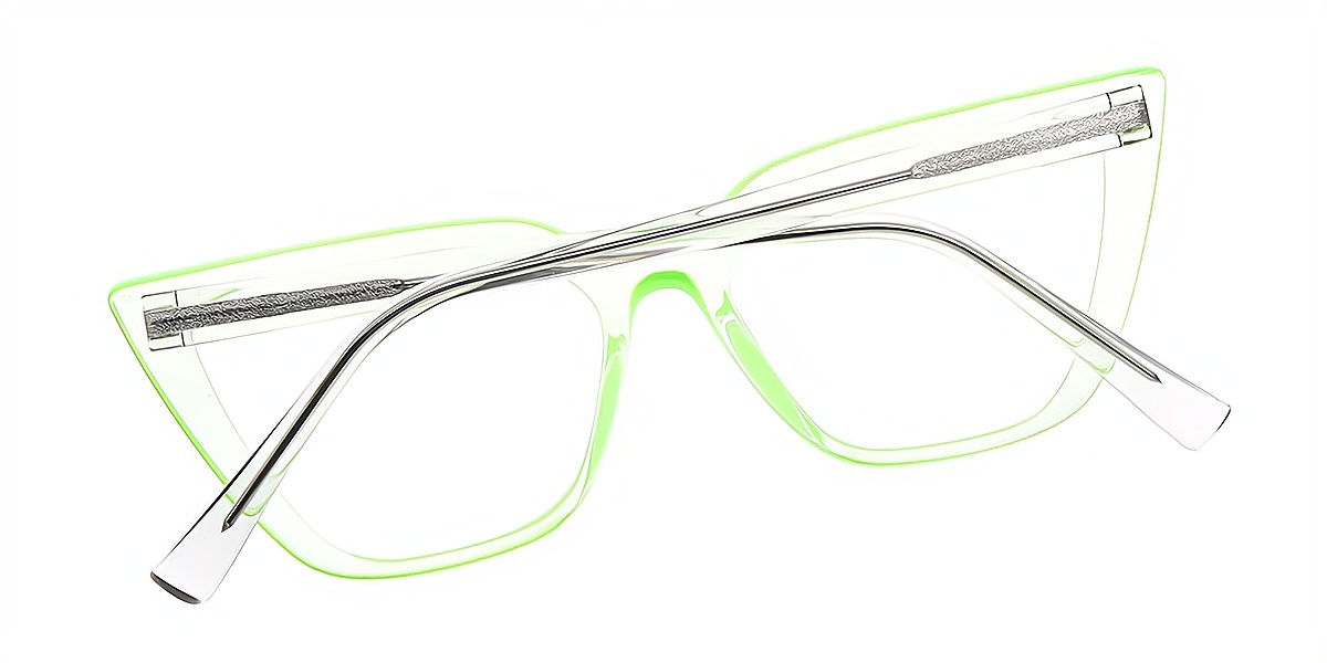 Green Cat Eye Chic Plastic Eyeglasses