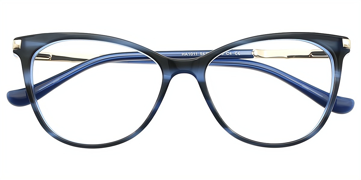 Blue Cat Eye Elegant Acetate Eyeglasses