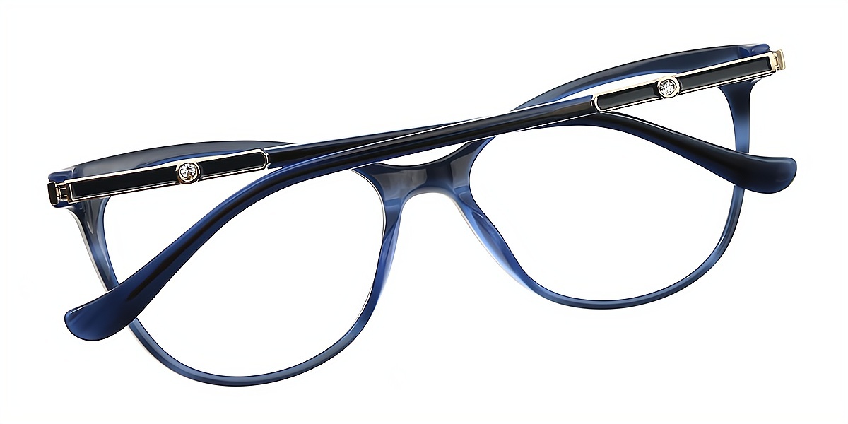 Blue Cat Eye Elegant Acetate Eyeglasses