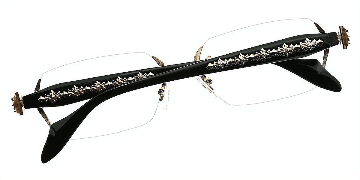 Golden Rectangle Chic Mixed Materials Eyeglasses