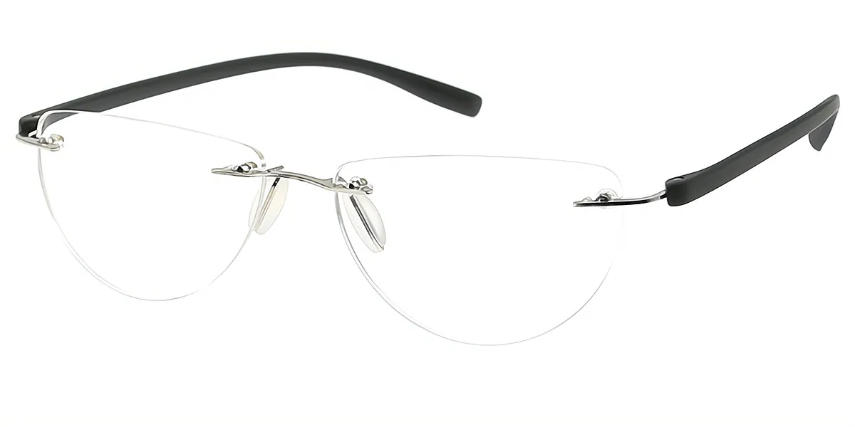 Black Cat Eye Simple Mixed Materials Eyeglasses