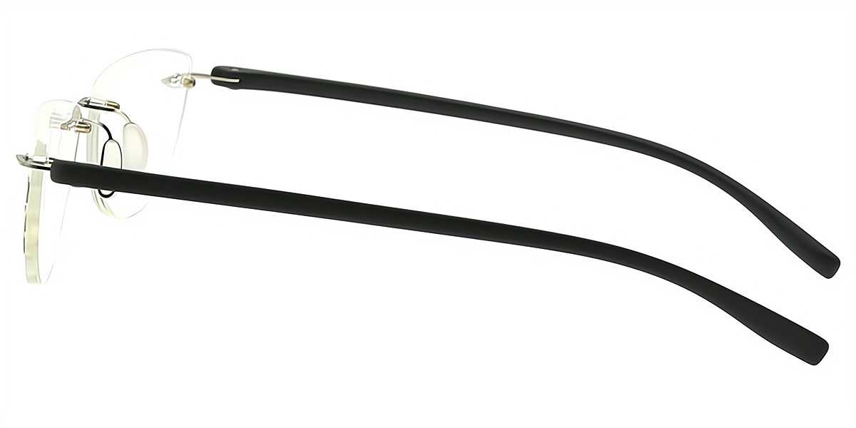 Black Cat Eye Simple Mixed Materials Eyeglasses