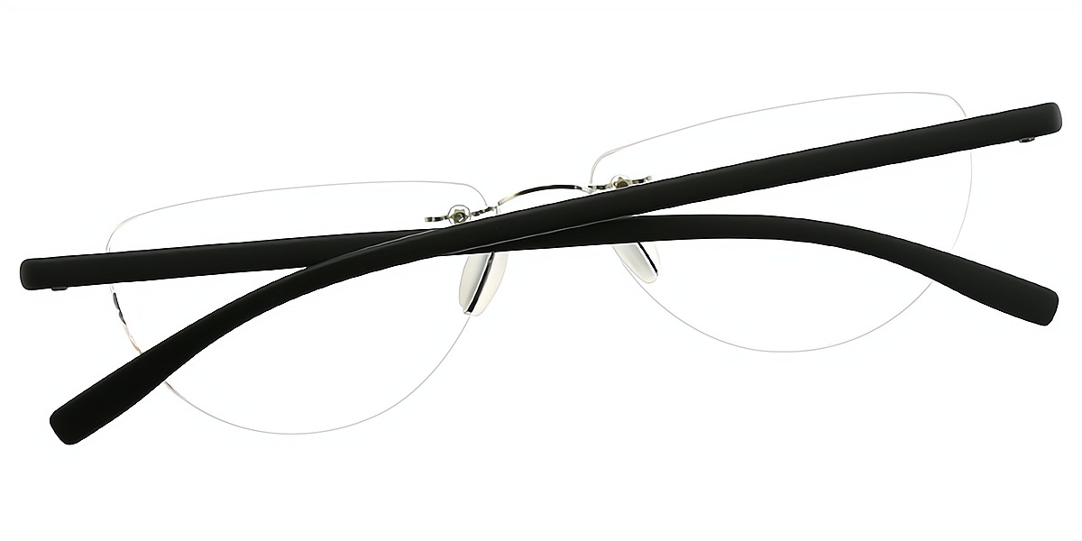 Black Cat Eye Simple Mixed Materials Eyeglasses