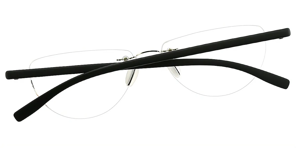 Black Cat Eye Simple Mixed Materials Eyeglasses