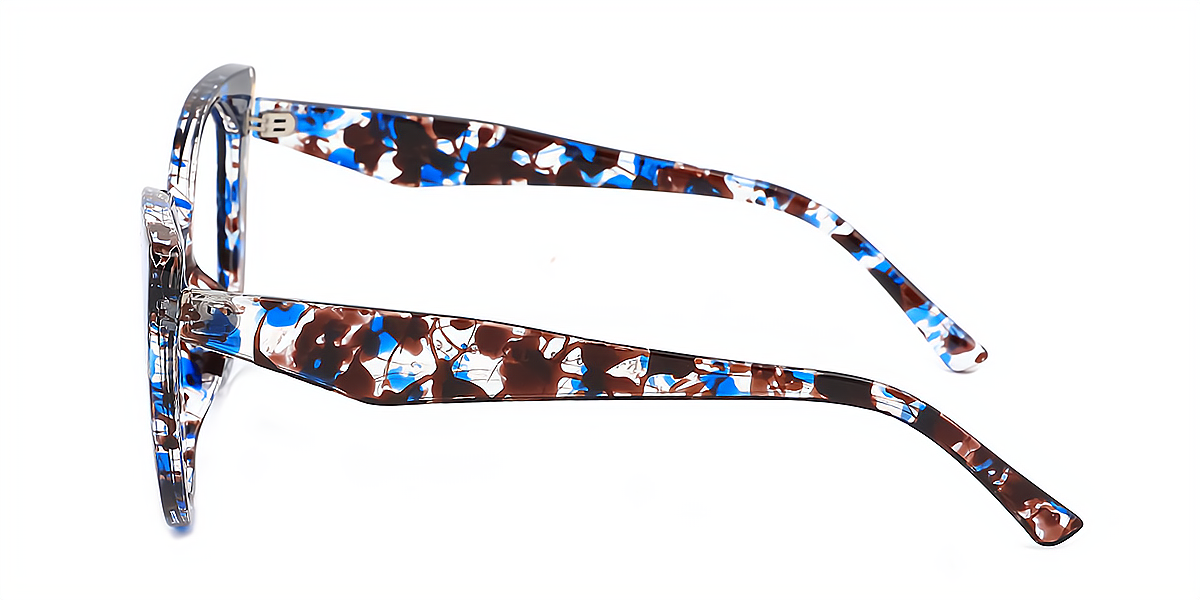 Blue Cat Eye Wide Modish Plastic Eyeglasses