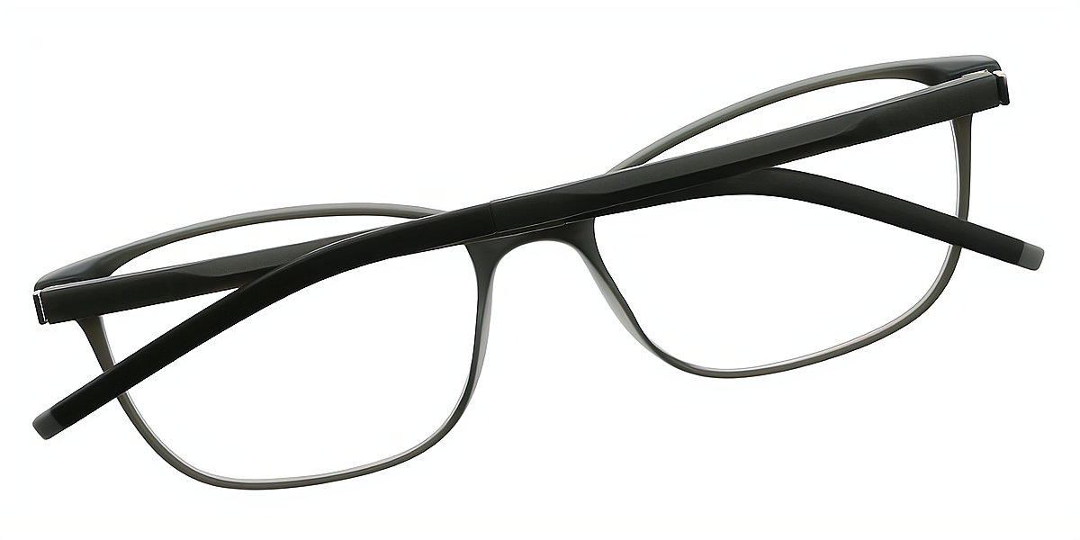 Gray Rectangle Simple Lightweight TR90 Eyeglasses