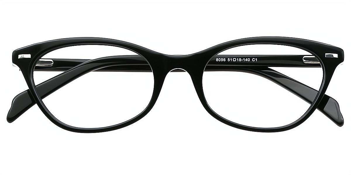 Black Cat Eye Elaborate Acetate Eyeglasses
