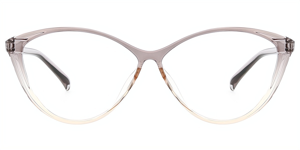 Gray Cat Eye Wide Chic TR90 Eyeglasses
