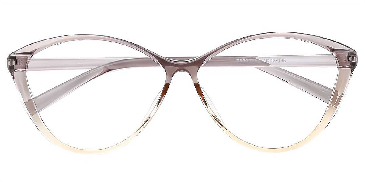 Gray Cat Eye Wide Chic TR90 Eyeglasses