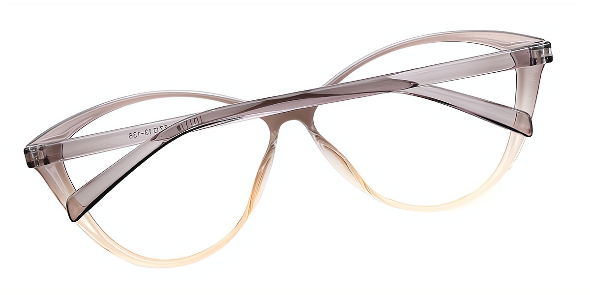 Gray Cat Eye Wide Chic TR90 Eyeglasses