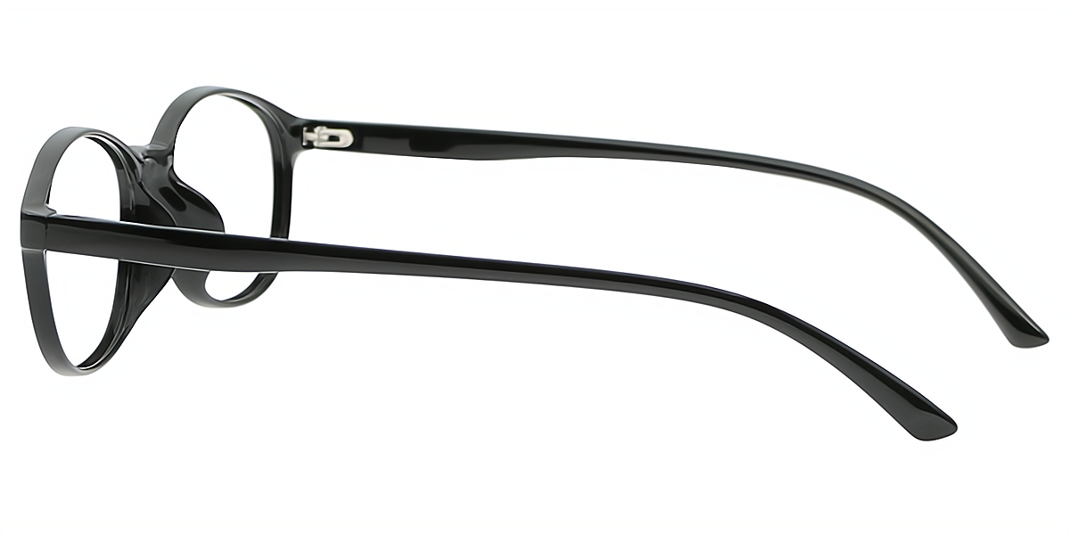 Black Oval Retro Plastic Eyeglasses