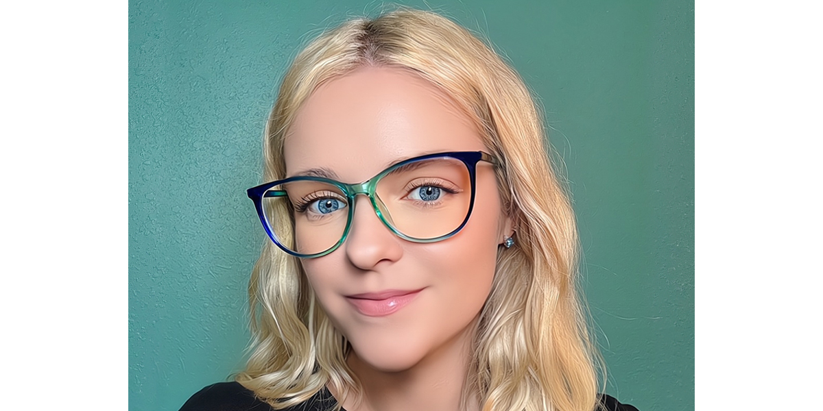 Blue Oval Chic Plastic Eyeglasses