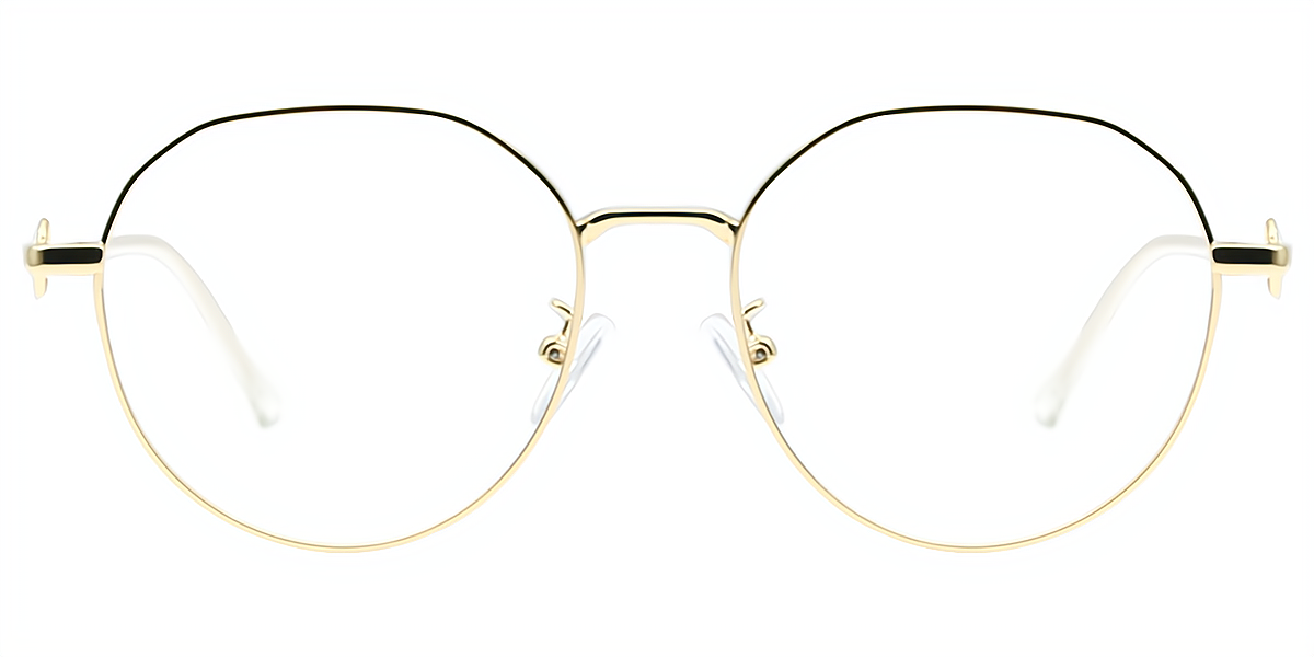 Golden Oval Elegant Metal Eyeglasses