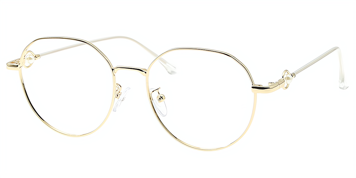 Golden Oval Elegant Metal Eyeglasses