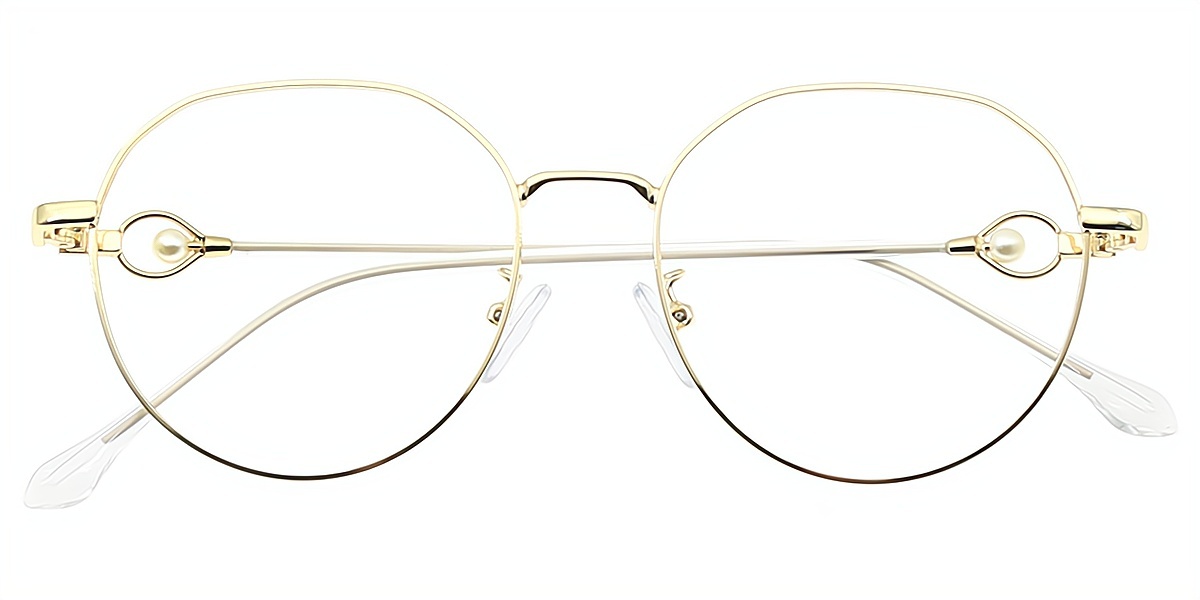 Golden Oval Elegant Metal Eyeglasses