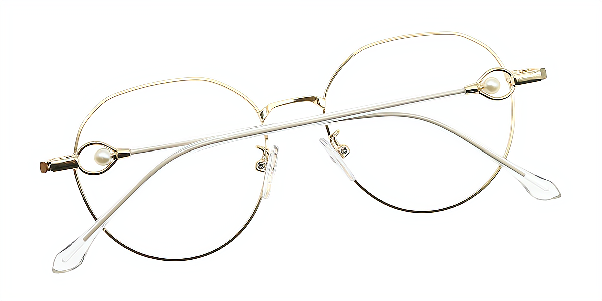 Golden Oval Elegant Metal Eyeglasses