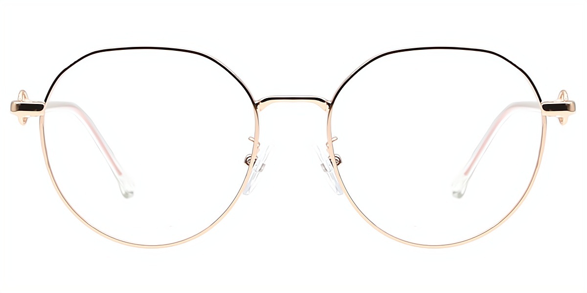Pink Oval Elegant Metal Eyeglasses