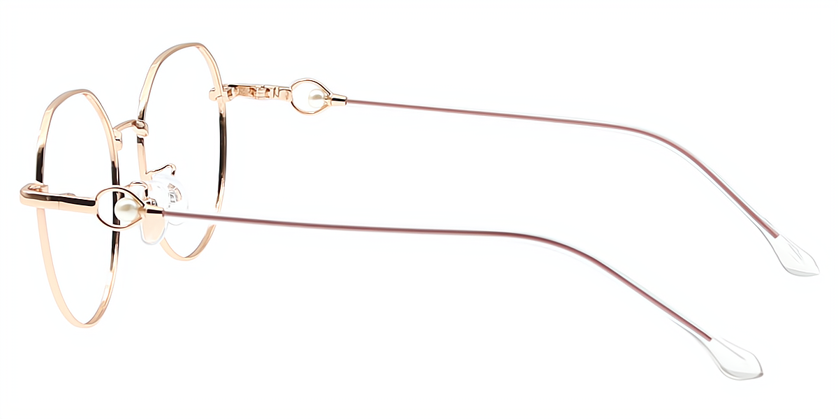 Pink Oval Elegant Metal Eyeglasses