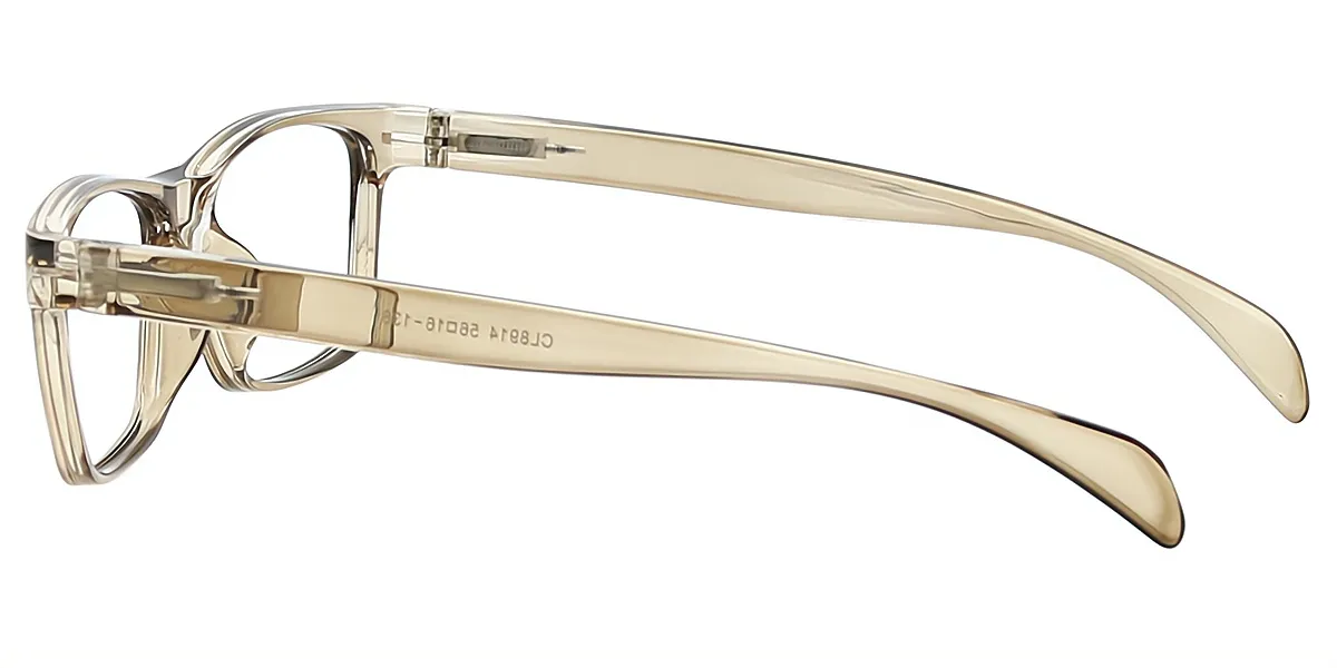 Brown Rectangle Retro Plastic Eyeglasses